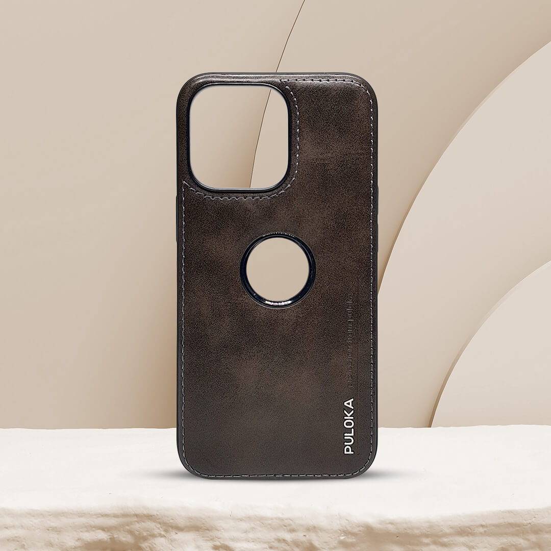 PULOKA GENUINE LEATHER CRAFTED LIMITED EDITION LOGO CUT CASE COVER iPhone 13 Pro Max