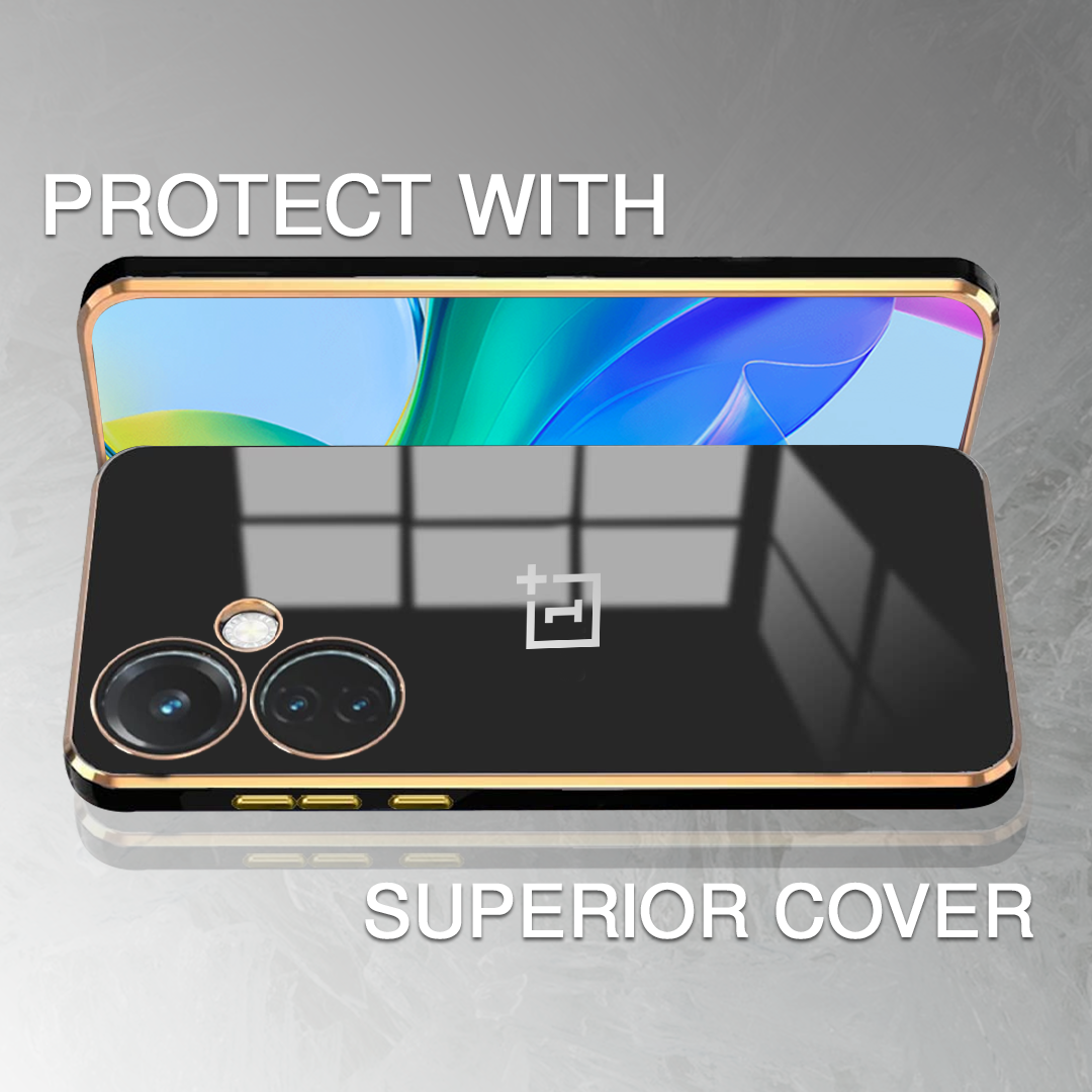 ONEPLUS CE3 LITE 5G ULTRA-SHINE GOLD ELECTROPLATED LUXURIOUS BACK CASE WITH CAMERA PROTECTION