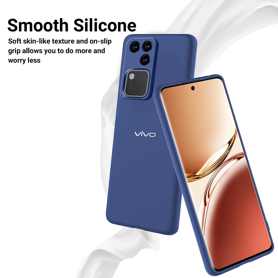 VIVO V30 5G Liquid Silicone Velvet-Touch Silk Finish Protective Back Case