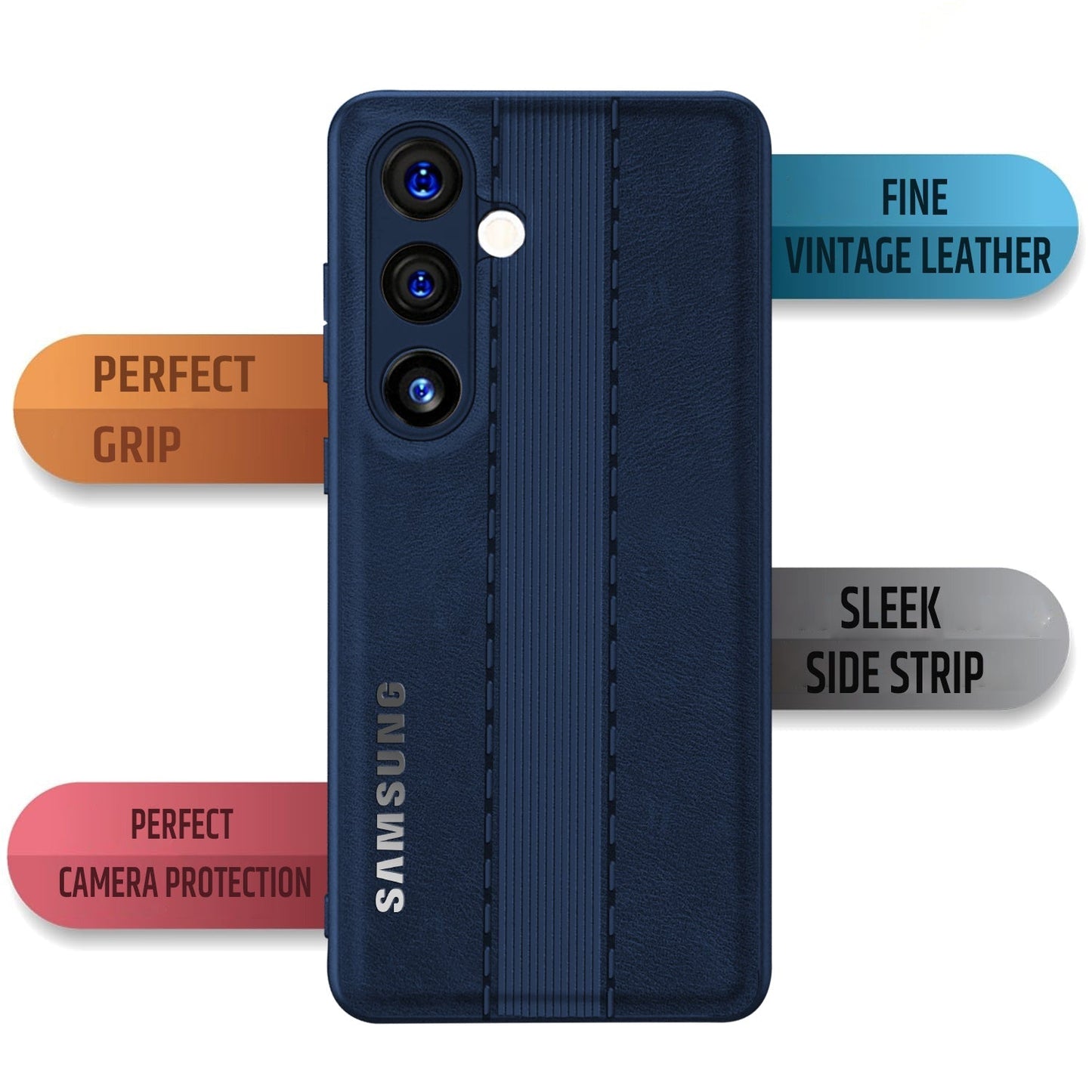 GALAXY A54 5G VINTAGE LEATHER BACK STITCHED PROTECTIVE BACK CASE