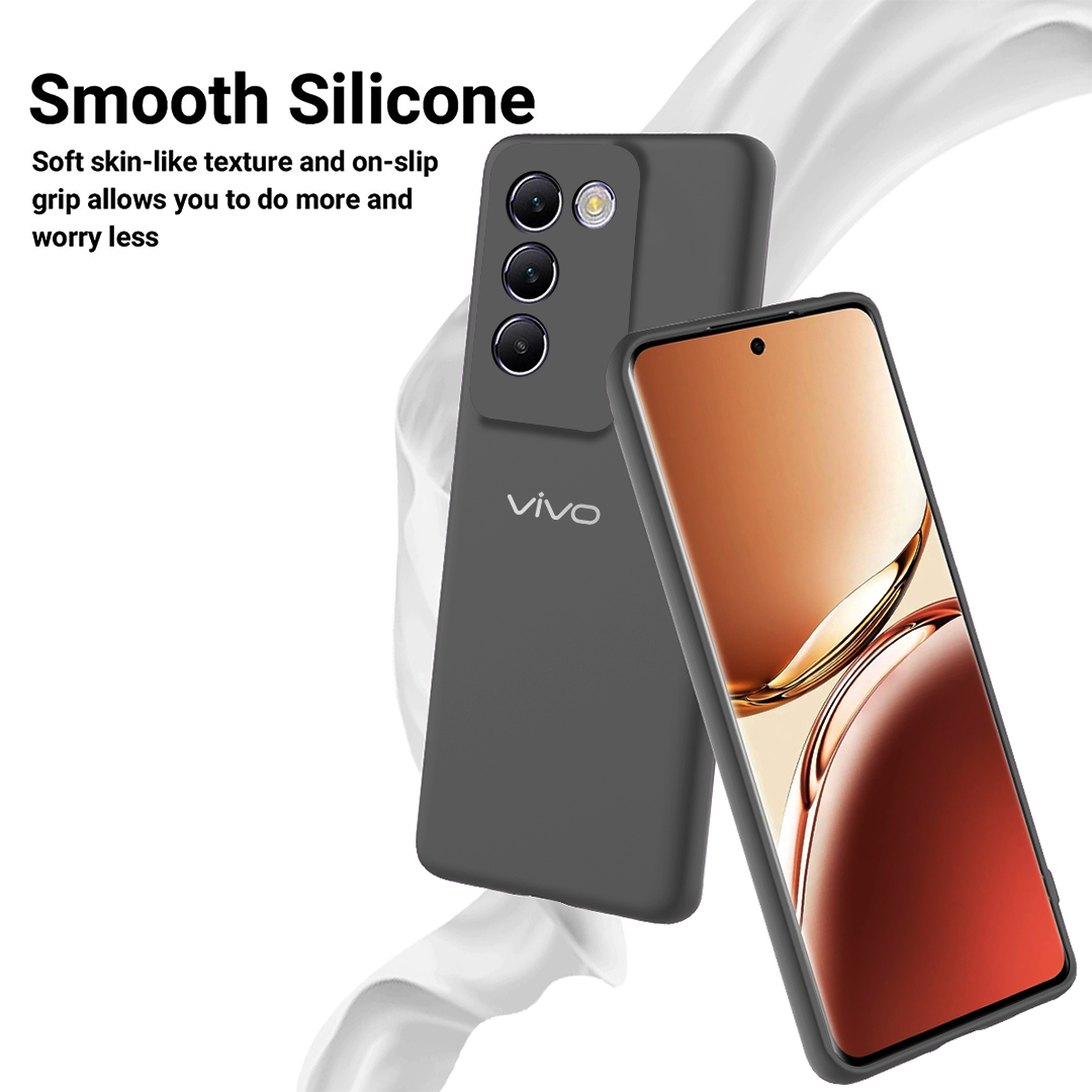 VIVO Y200E 5G Liquid Silicone Velvet-Touch Silk Finish Protective Back Case