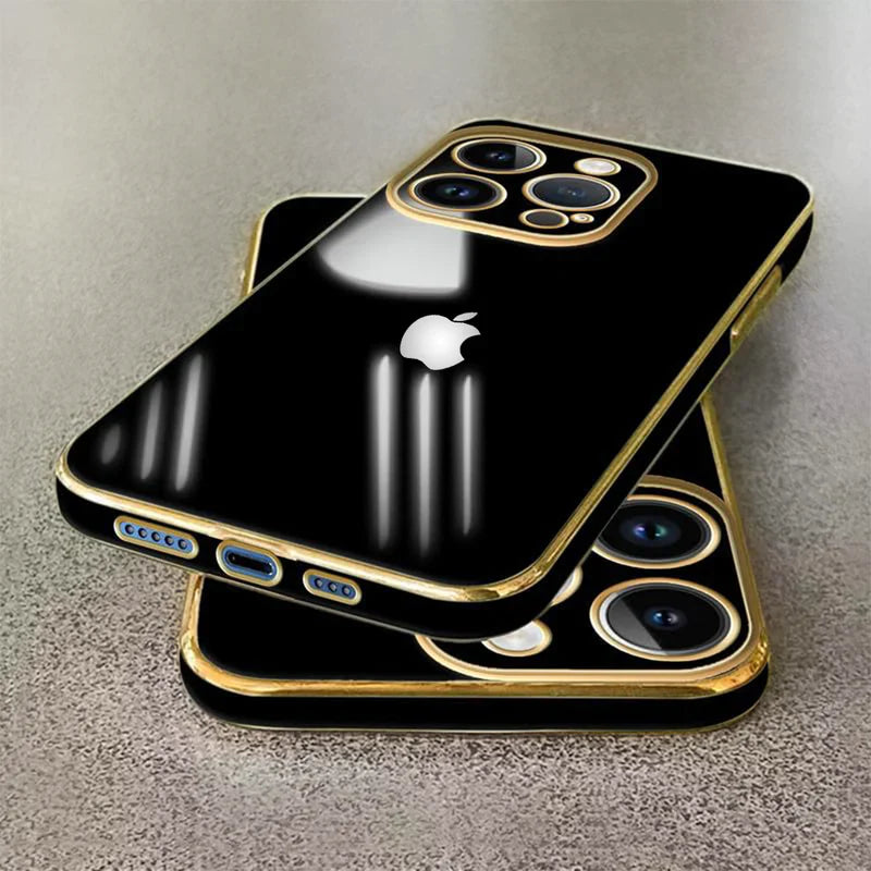 IPHONE 15 PRO MAX ULTRA-SHINE GOLD ELECTROPLATED LUXURIOUS BACK CASE WITH CAMERA PROTECTION