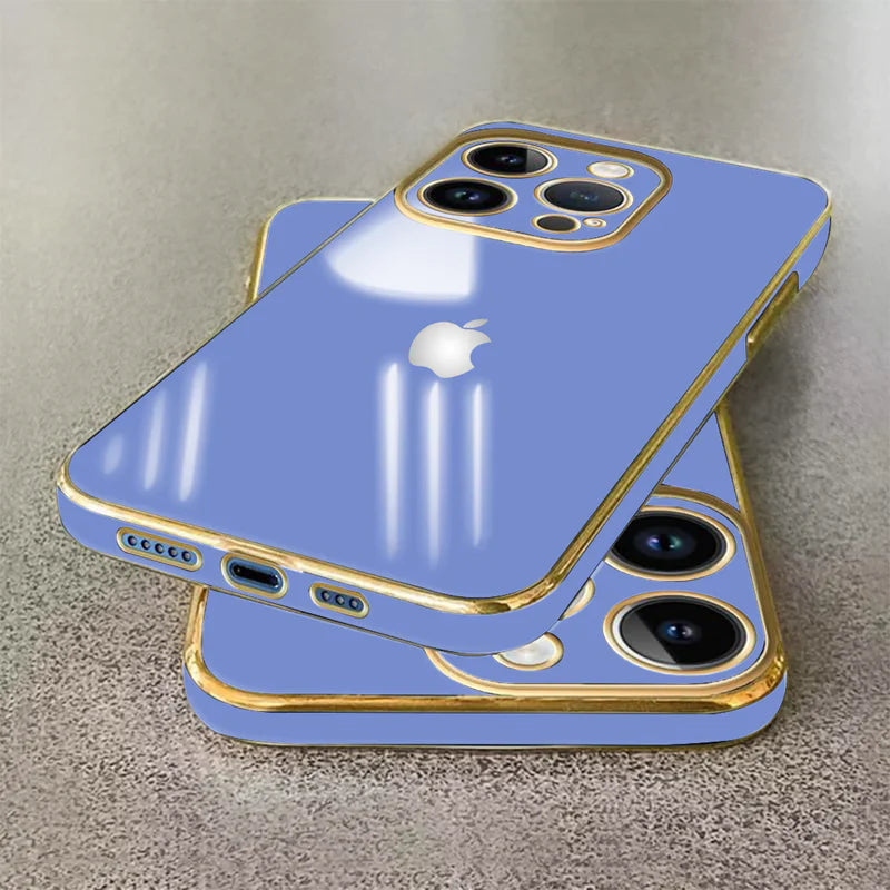 IPHONE 15 PRO ULTRA-SHINE GOLD ELECTROPLATED LUXURIOUS BACK CASE WITH CAMERA PROTECTION