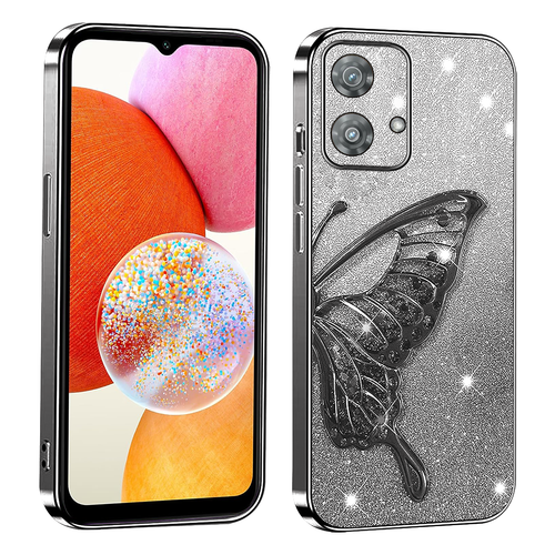 MOTO EDGE 40 NEO Cute 3D Butterfly Case Slim Plating Glitter Bling Luxury Cover