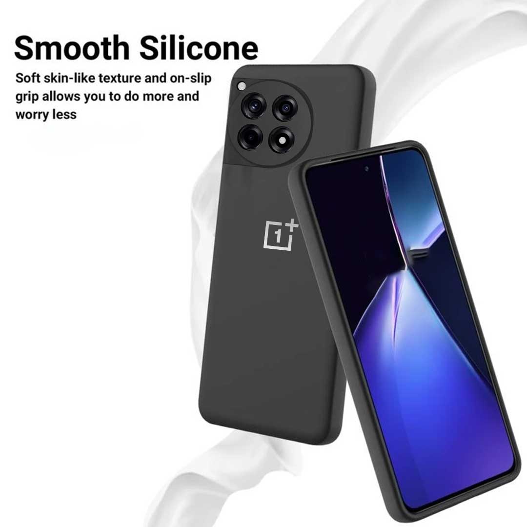 ONE PLUS 12R 5G Liquid Silicone Velvet-Touch Silk Finish Protective Back Case