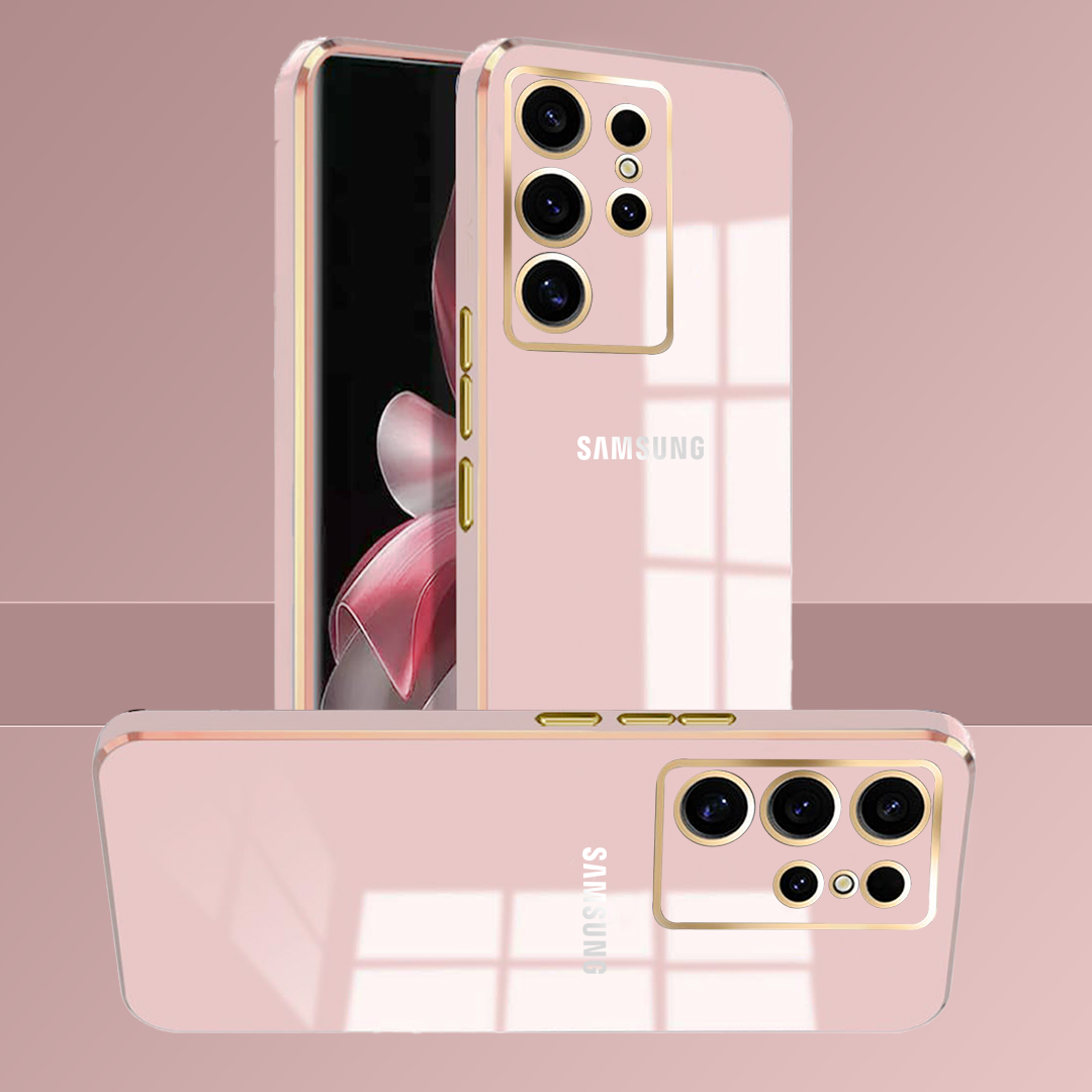 GALAXY S25 ULTRA 5G ULTRA-SHINE GOLD ELECTROPLATED LUXURIOUS BACK CASE WITH CAMERA PROTECTION