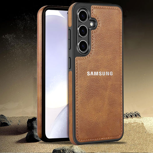 SAMSUNG Galaxy S25 5G Drop Protection | Raised Camera Edges Protective Back Leather Case