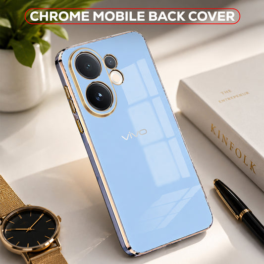 VIVO V60 5G GOLD ELECTROPLATED LUXURIOUS BACK CASE WITH CAMERA PROTECTION