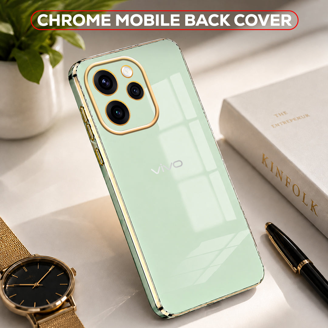VIVO V70 5G GOLD ELECTROPLATED LUXURIOUS BACK CASE WITH CAMERA PROTECTION