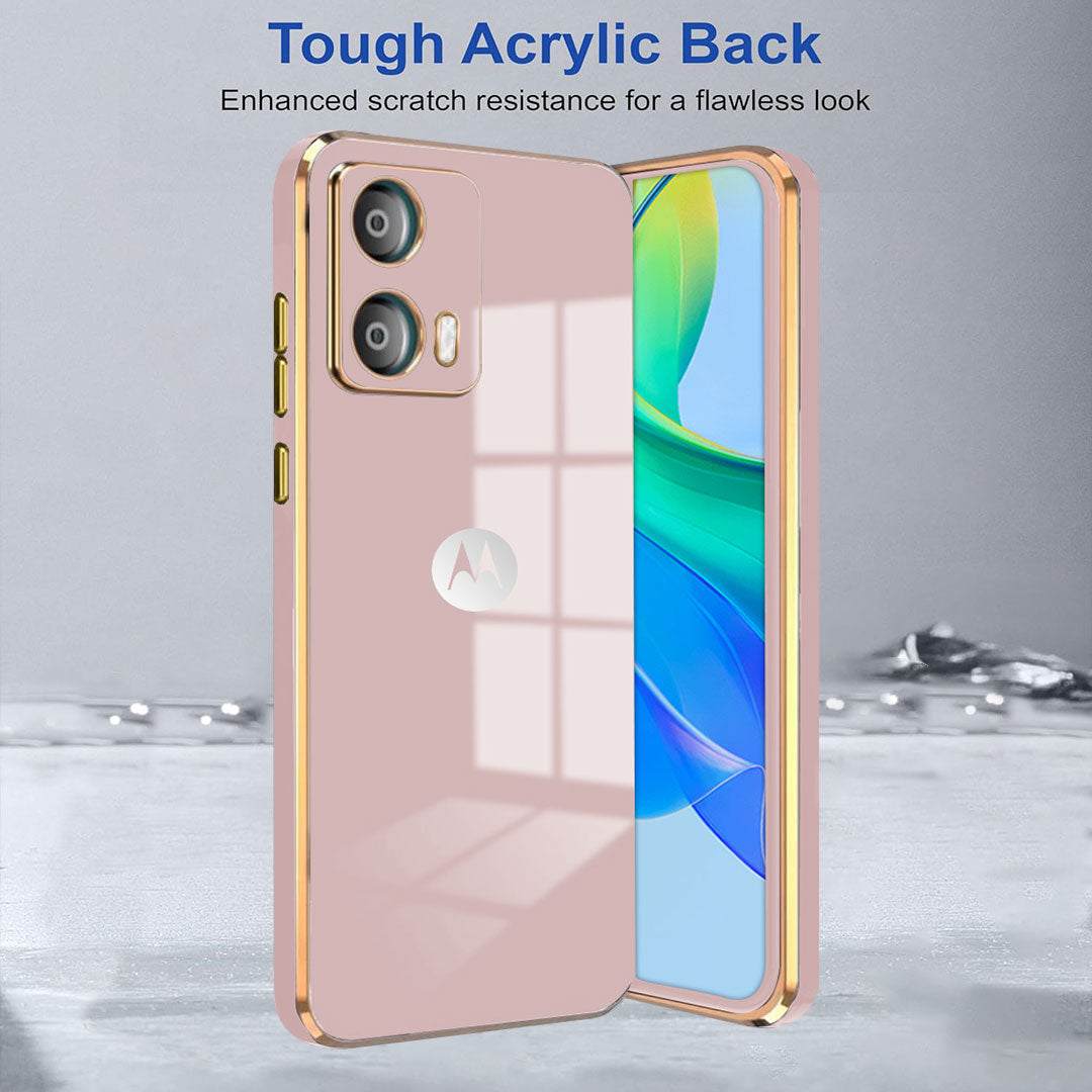 MOTOROLA EDGE 50 FUSION 5G ULTRA-SHINE GOLD ELECTROPLATED LUXURIOUS BACK CASE WITH CAMERA PROTECTION