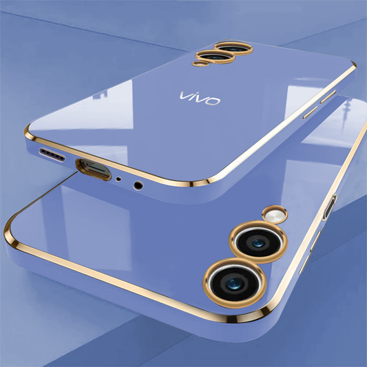 VIVO Y28 5G ULTRA-SHINE GOLD ELECTROPLATED LUXURIOUS BACK CASE WITH CAMERA PROTECTION