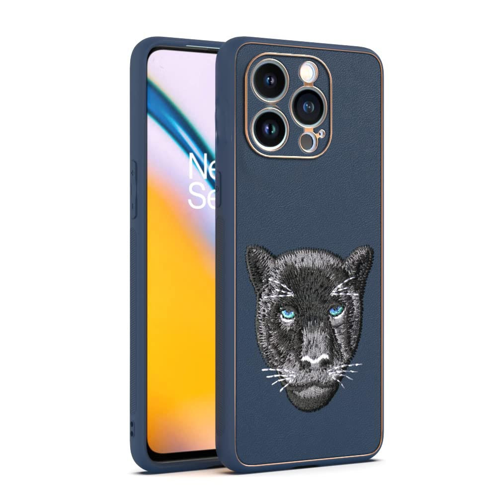 IPhone 13 Pro New Luxury Embroidery Soft Leather Back Case Cover