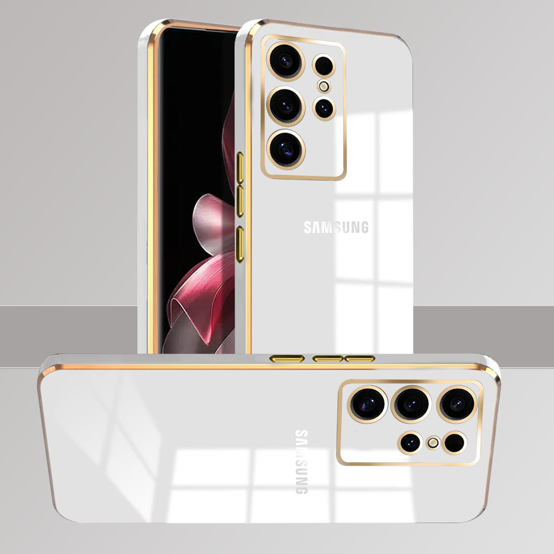 GALAXY S25 ULTRA 5G ULTRA-SHINE GOLD ELECTROPLATED LUXURIOUS BACK CASE WITH CAMERA PROTECTION