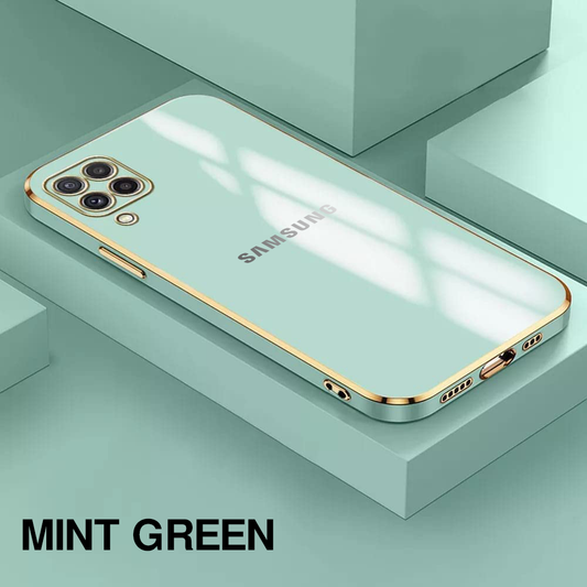 GALAXY F62 ULTRA-SHINE GOLD ELECTROPLATED LUXURIOUS BACK CASE WITH CAMERA PROTECTION