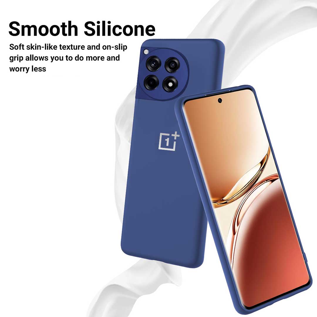 ONE PLUS 12R 5G Liquid Silicone Velvet-Touch Silk Finish Protective Back Case
