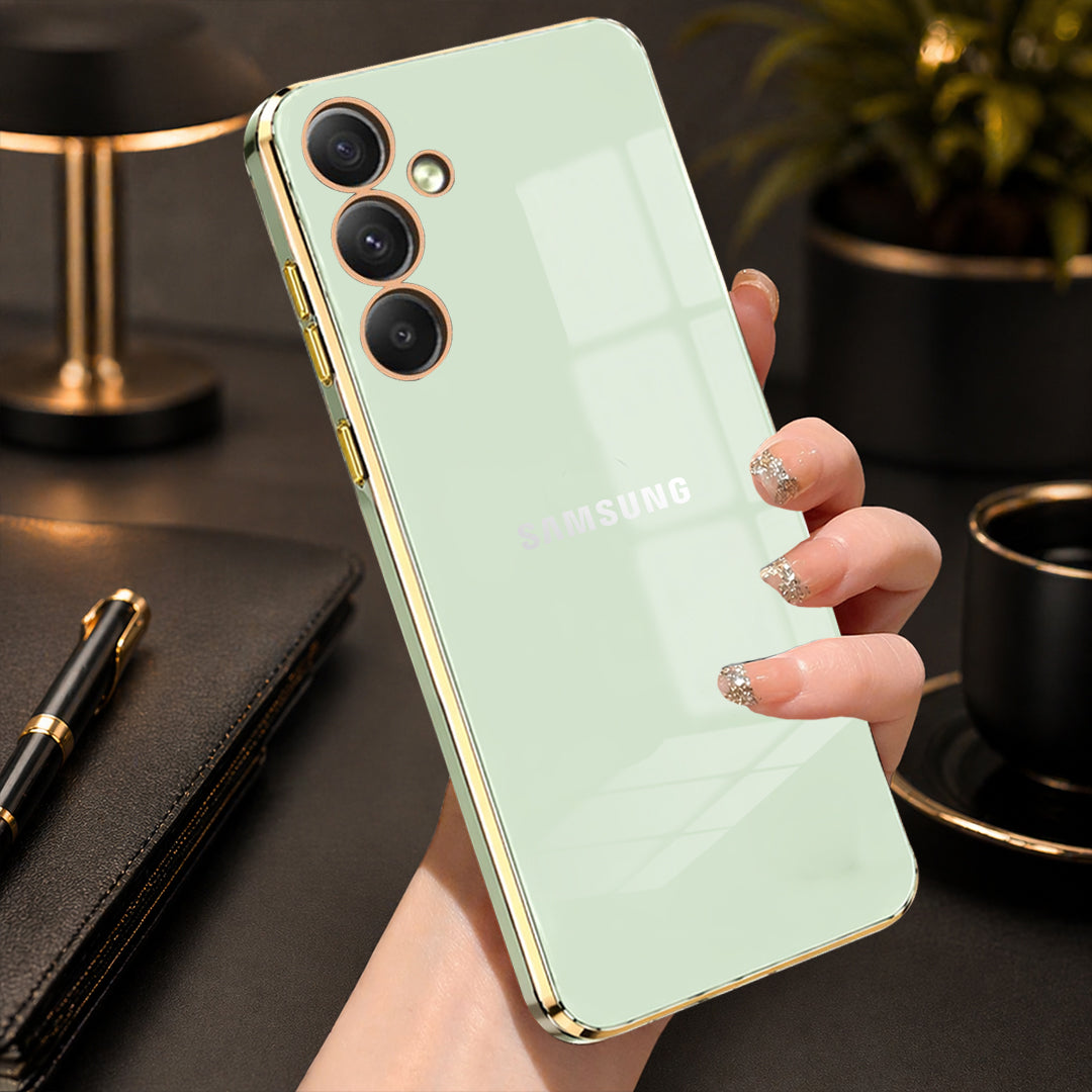 GALAXY A55 5G ULTRA-SHINE GOLD ELECTROPLATED LUXURIOUS BACK CASE WITH CAMERA PROTECTION