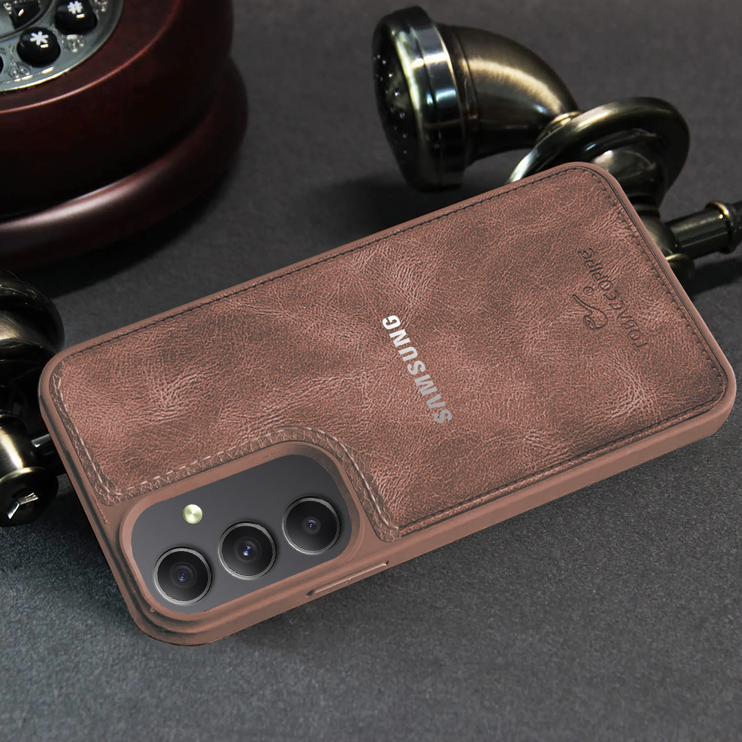 SAMSUNG A34 5G TABACCO PIPES LEATHER PROTECTIVE BACK CASE