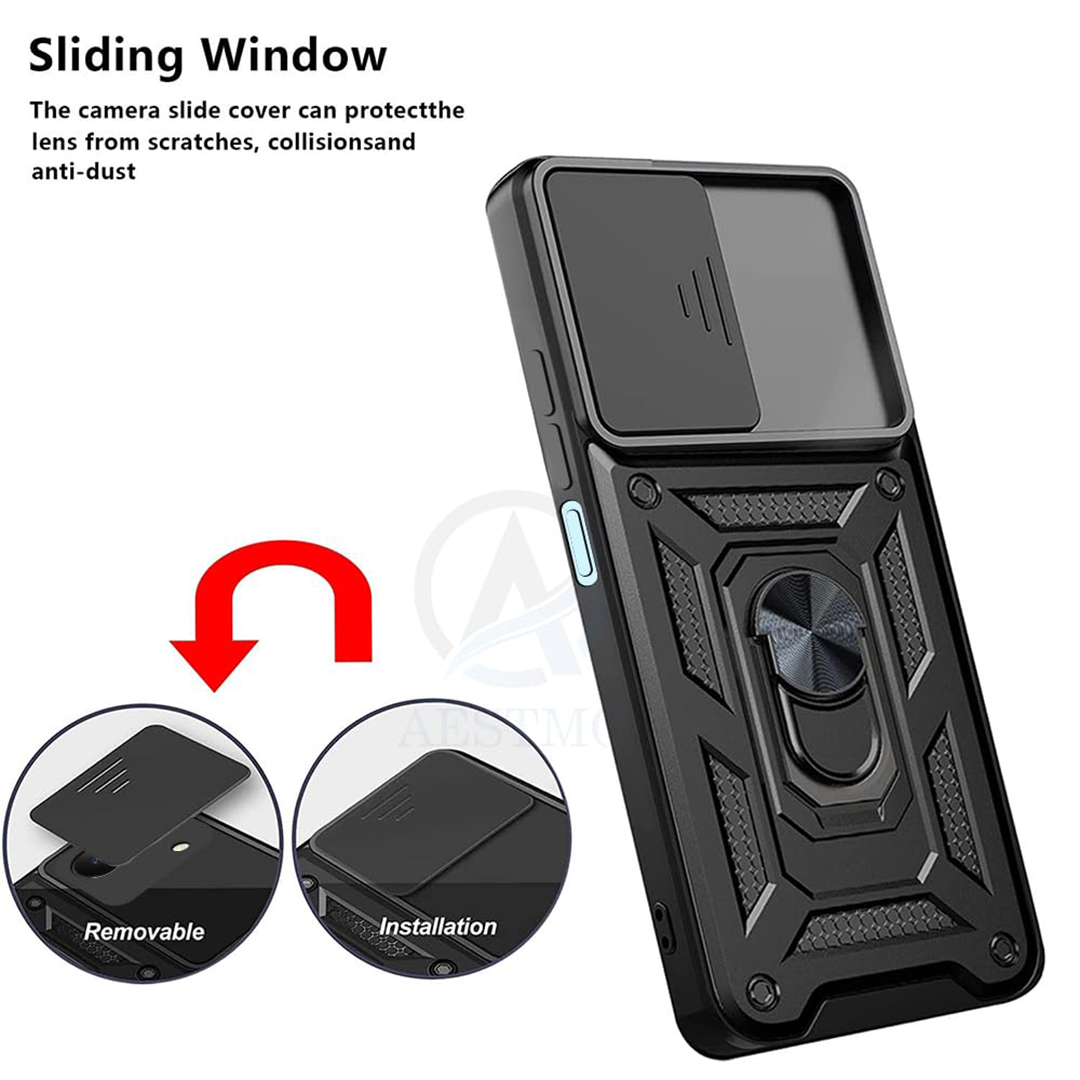 MOTO EDGE 50 5G ARMOR MILITARY-GRADE CASE WITH SLIDING CAMERA COVER & 360 KICKSTAND