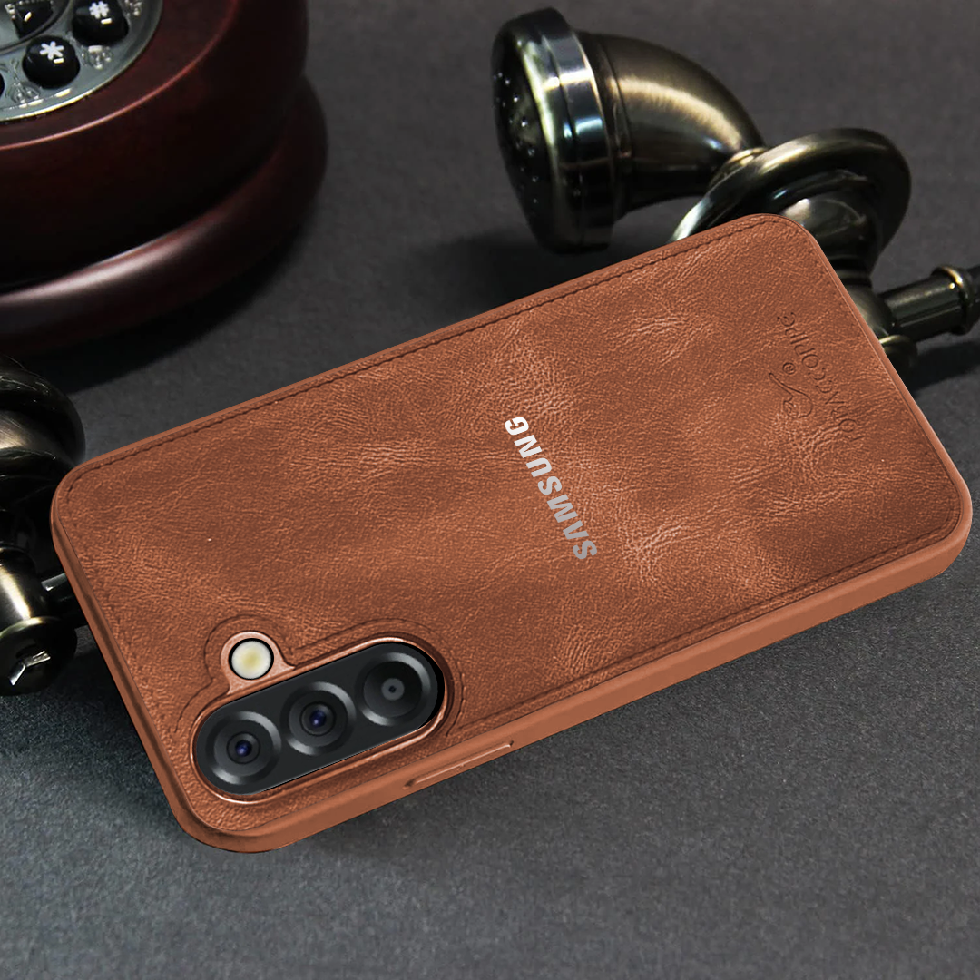 SAMSUNG A15 5G TABACCO PIPES LEATHER PROTECTIVE BACK CASE