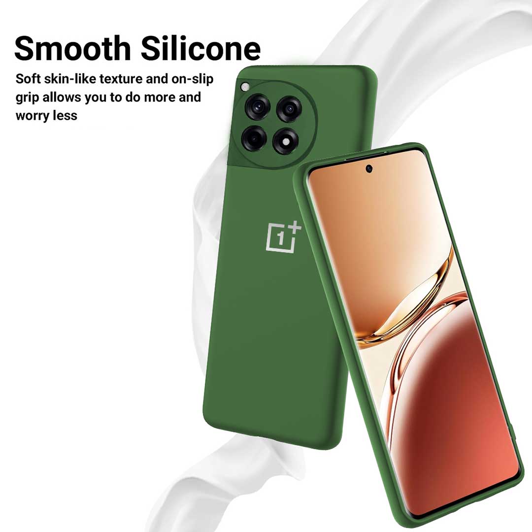 ONE PLUS 12R 5G Liquid Silicone Velvet-Touch Silk Finish Protective Back Case