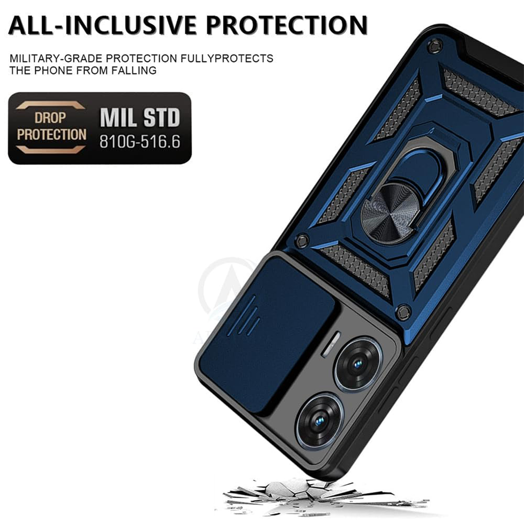 MOTO EDGE 50 FUSION 5G ARMOR MILITARY-GRADE CASE WITH SLIDING CAMERA COVER & 360 KICKSTAND