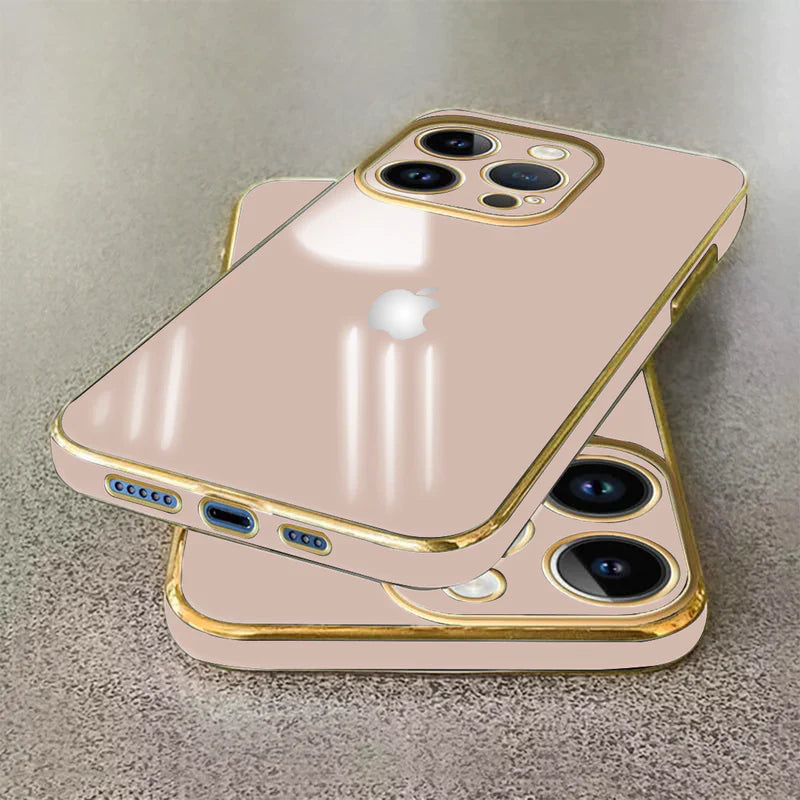 IPHONE 15 PLUS ULTRA-SHINE GOLD ELECTROPLATED LUXURIOUS BACK CASE WITH CAMERA PROTECTION
