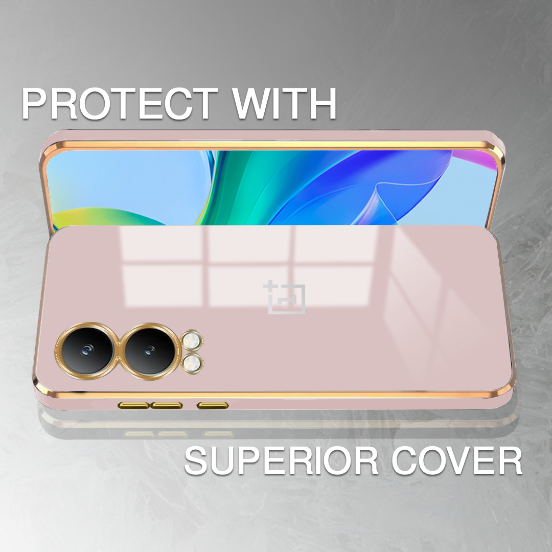 ONEPLUS NORD CE 4 LITE 5G ULTRA-SHINE GOLD ELECTROPLATED LUXURIOUS BACK CASE WITH CAMERA PROTECTION