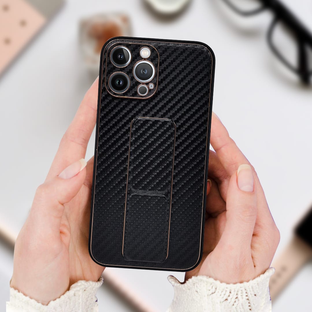 iPhone13/iPhone13 pro/iPhone 13 pro-max Carbon Leather with Back Stand case