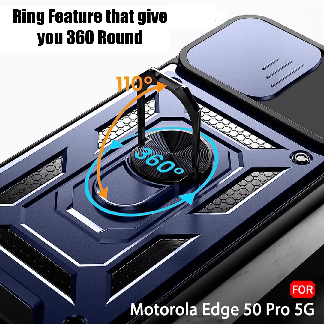 MOTO EDGE 50 5G ARMOR MILITARY-GRADE CASE WITH SLIDING CAMERA COVER & 360 KICKSTAND