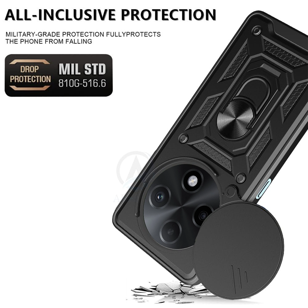 OPPO F27PRO PLUS 5G ARMOR MILITARY-GRADE CASE WITH SLIDING CAMERA COVER & 360 KICKSTAND