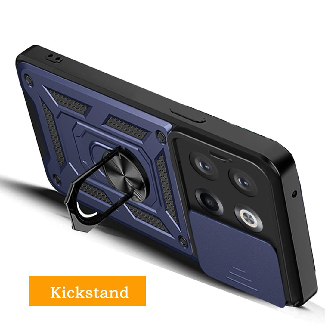 ONE PLUS 10T 5G ARMOR MILITARY-GRADE CASE WITH SLIDING CAMERA COVER & 360 KICKSTAND
