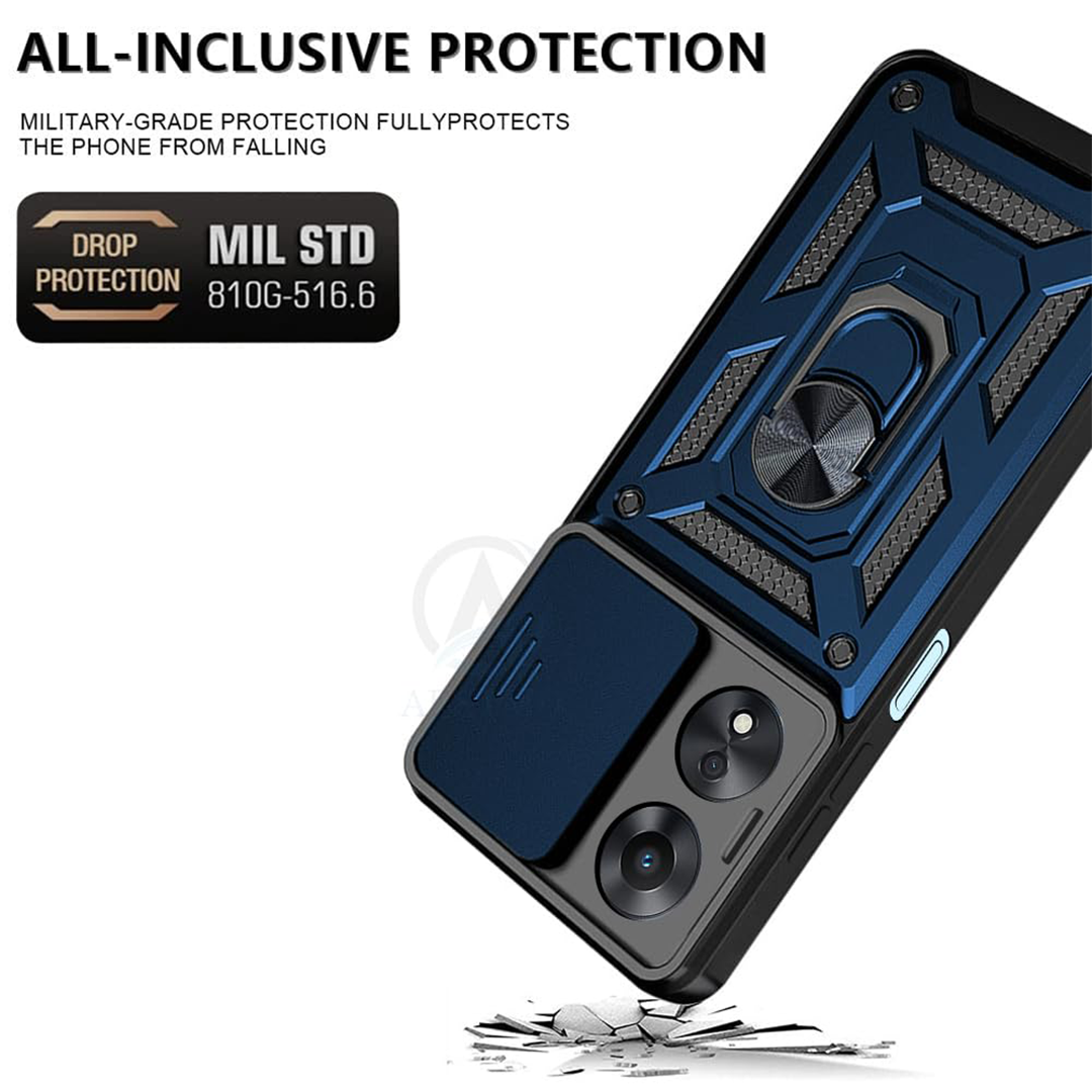 OPPO A78 4G ARMOR MILITARY-GRADE CASE WITH SLIDING CAMERA COVER & 360 KICKSTAND