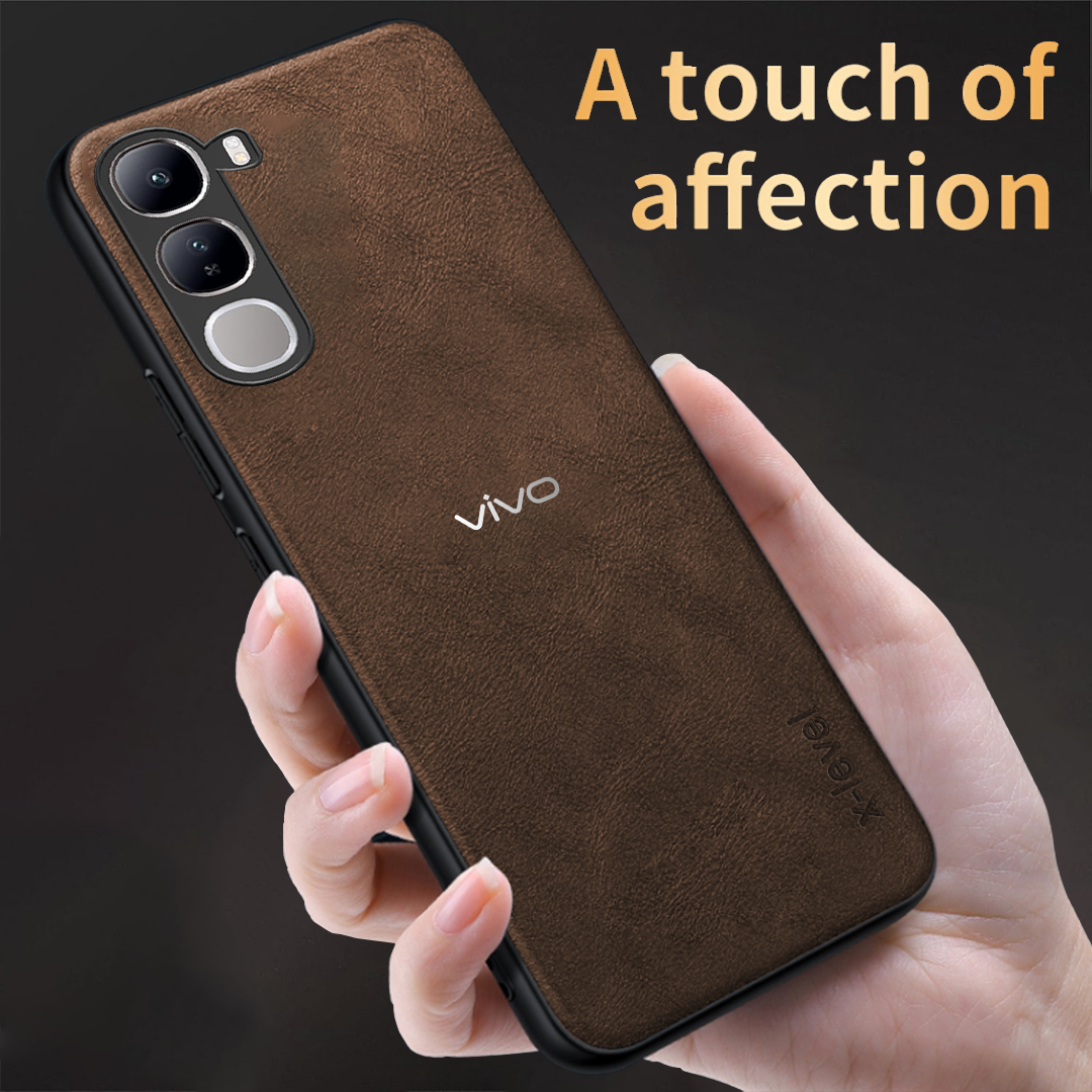 VIVO Y400 5G Vintage Leather Stitched Protective Back Case