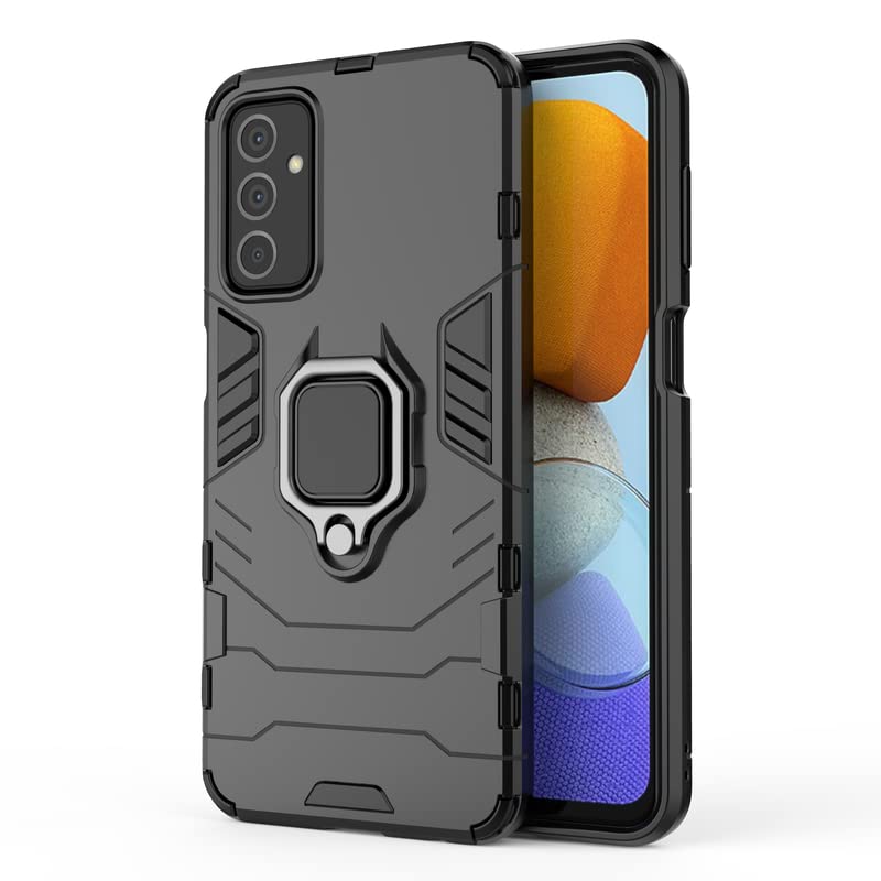 Galaxy F23 Black Panther Metal Bracket Shockproof Protective Back Case