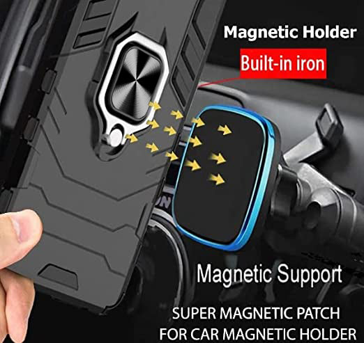 Black Panther Metal Bracket Shockproof Protective Back Case