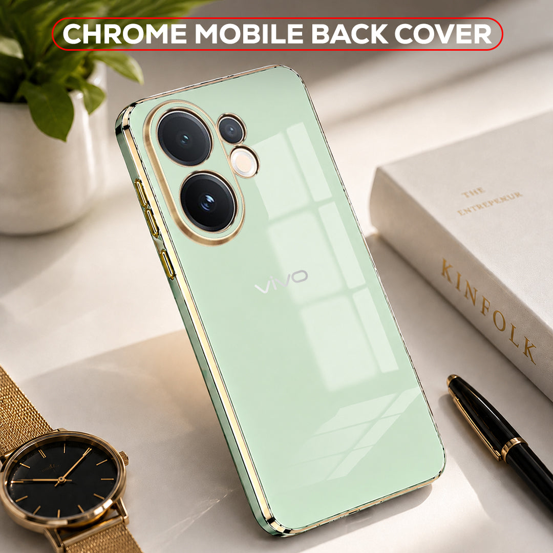 VIVO V60 5G GOLD ELECTROPLATED LUXURIOUS BACK CASE WITH CAMERA PROTECTION