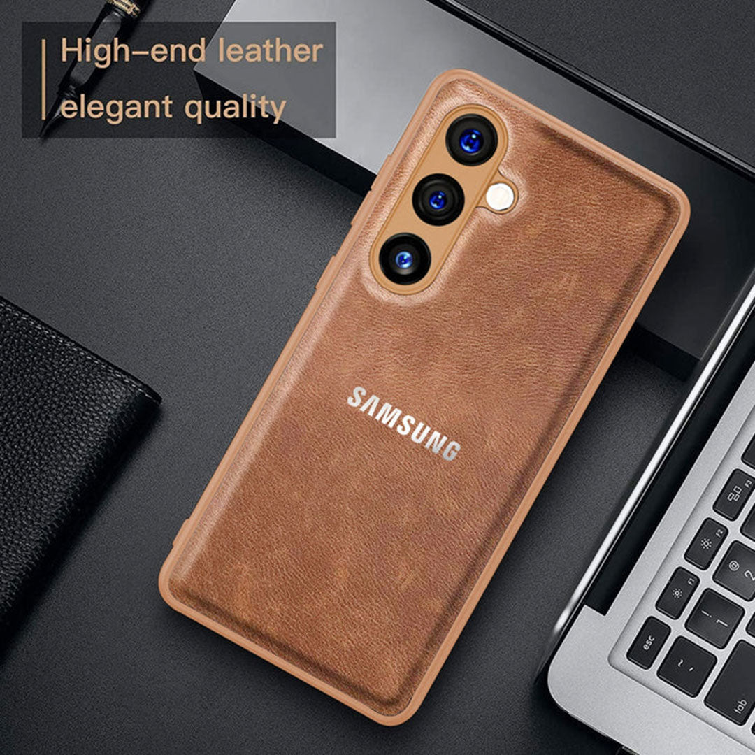 SAMSUNG GALAXY S23FE 5G VINTAGE PU LEATHER PROTECTIVE BACK CASE