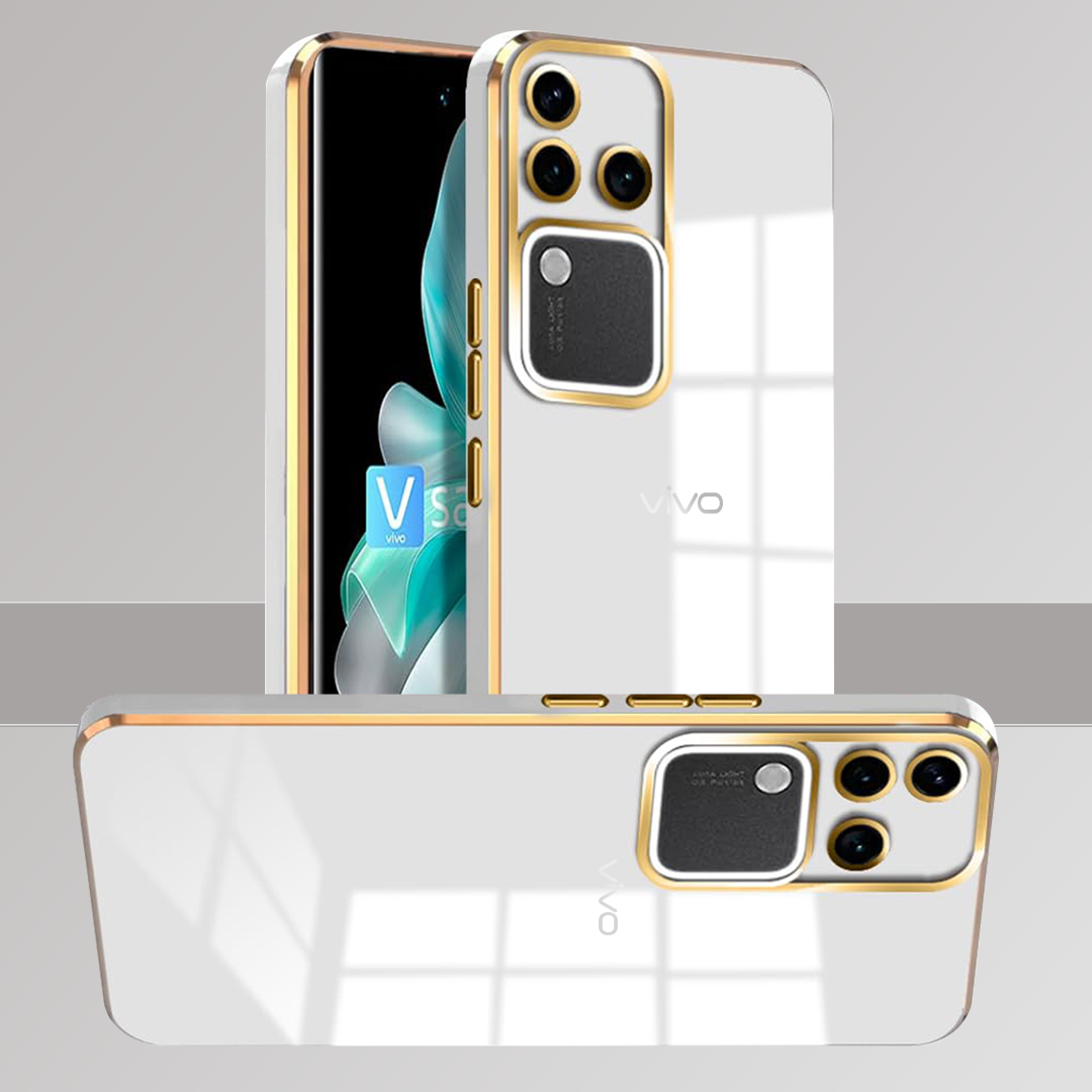 VIVO V30 5G ULTRA-SHINE GOLD ELECTROPLATED LUXURIOUS BACK CASE WITH CAMERA PROTECTION