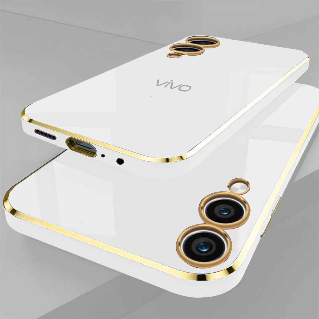 VIVO Y28 5G ULTRA-SHINE GOLD ELECTROPLATED LUXURIOUS BACK CASE WITH CAMERA PROTECTION