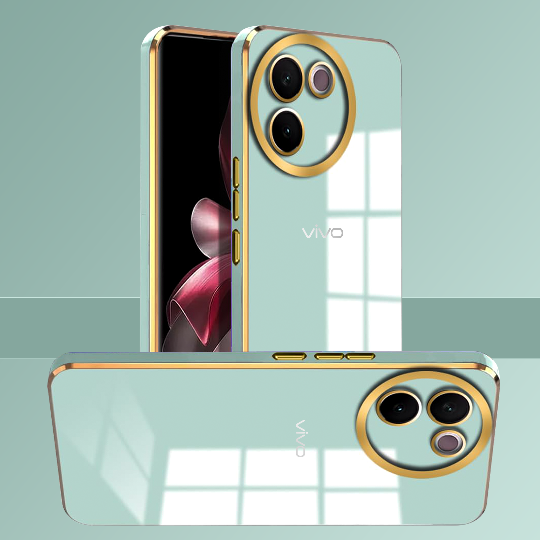 VIVO V30E 5G ULTRA-SHINE GOLD ELECTROPLATED LUXURIOUS BACK CASE WITH CAMERA PROTECTION