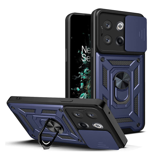 ONE PLUS 10T 5G ARMOR MILITARY-GRADE CASE WITH SLIDING CAMERA COVER & 360 KICKSTAND