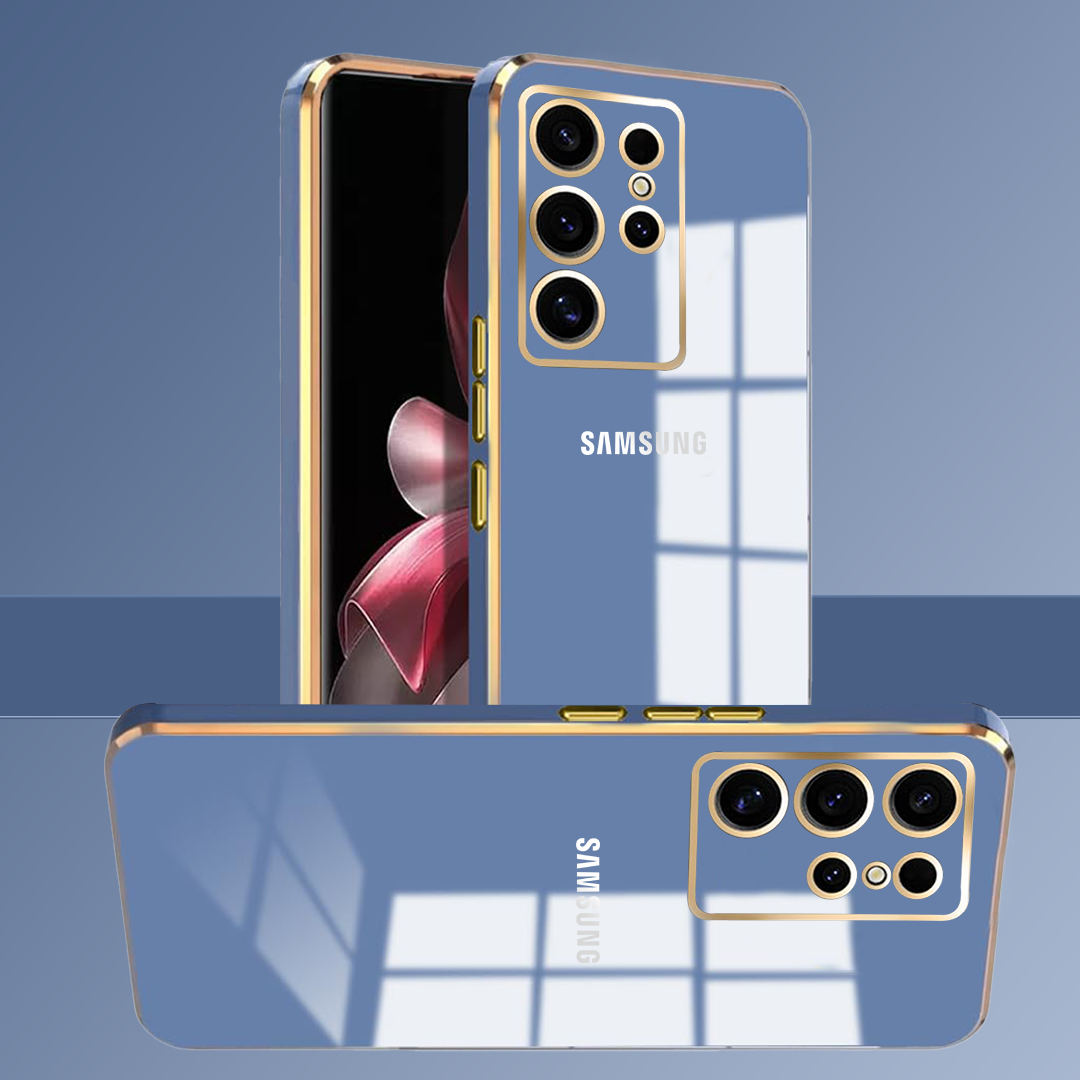GALAXY S25 ULTRA 5G ULTRA-SHINE GOLD ELECTROPLATED LUXURIOUS BACK CASE WITH CAMERA PROTECTION
