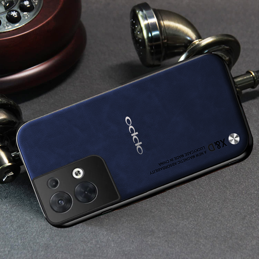 OPPO RENO 8 5G LUXURY SHOCKPROOF BUSINESS RETRO LEATHER TPU CASE COVER