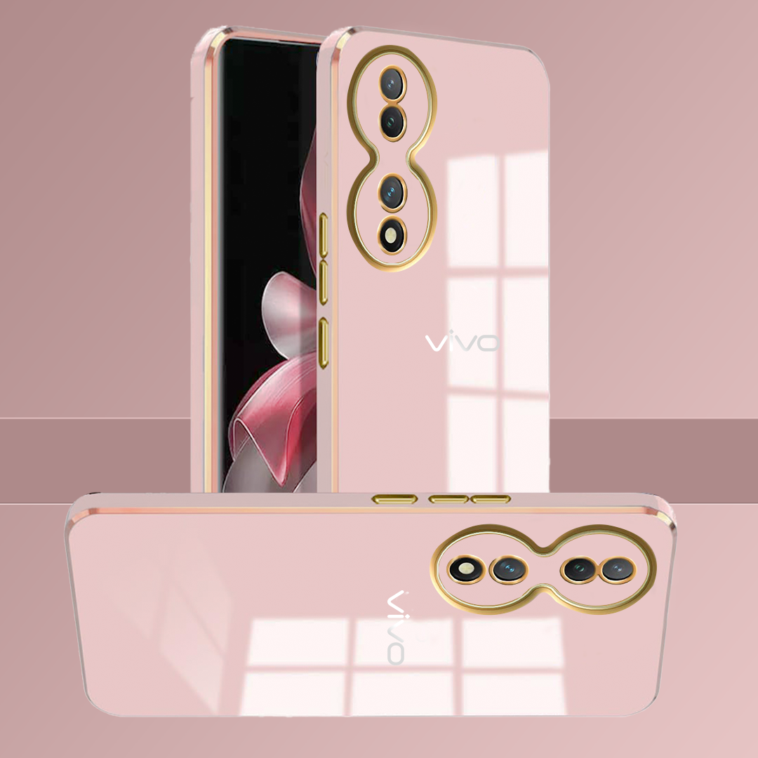 VIVO Y100A 5G ULTRA-SHINE GOLD ELECTROPLATED LUXURIOUS BACK CASE WITH CAMERA PROTECTION
