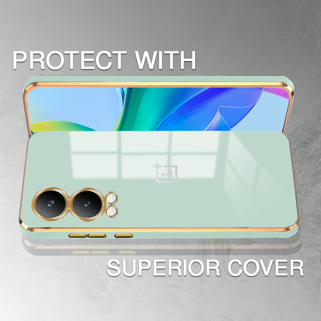 ONEPLUS NORD CE 4 LITE 5G ULTRA-SHINE GOLD ELECTROPLATED LUXURIOUS BACK CASE WITH CAMERA PROTECTION