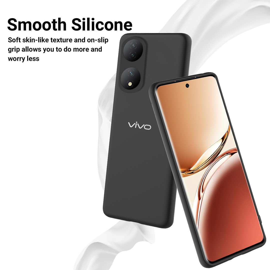 VIVO Y100/Y100A 5G Liquid Silicone Velvet-Touch Silk Finish Protective Back Case