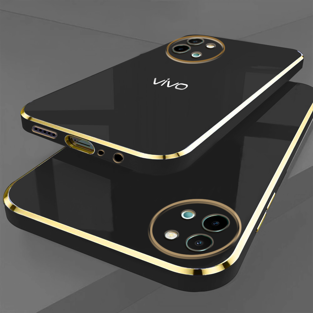 VIVO Y58 5G ULTRA-SHINE GOLD ELECTROPLATED LUXURIOUS BACK CASE WITH CAMERA PROTECTION