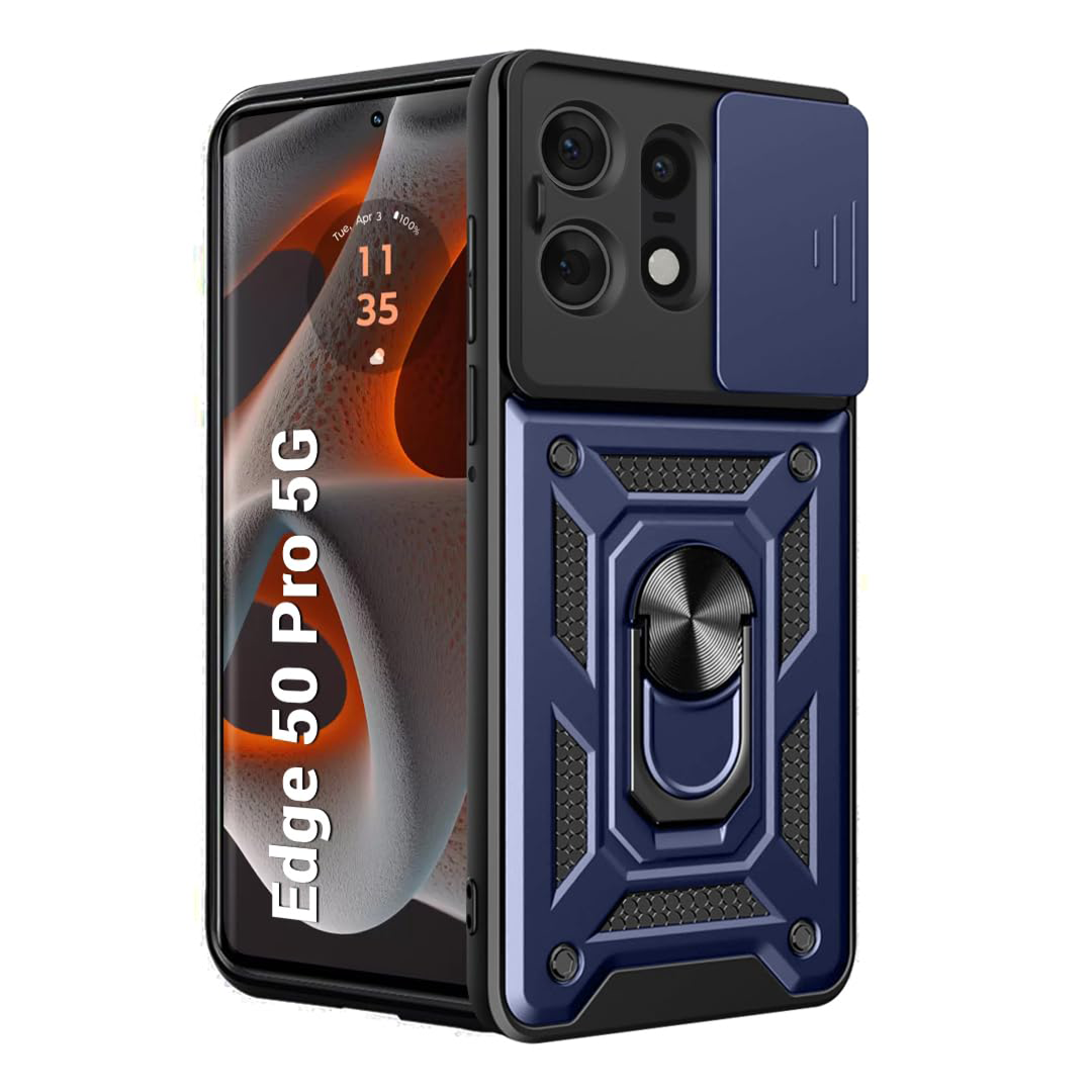 MOTOROLA EDGE 50 PRO 5G ARMOR MILITARY-GRADE CASE WITH SLIDING CAMERA COVER & 360 KICKSTAND