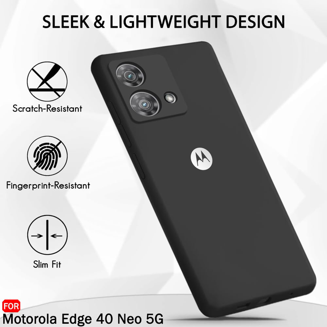 MOTOROLA EDGE 40 NEO 5G Liquid Silicone Velvet-Touch Silk Finish Protective Back Case