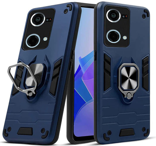 Oppo F21 Pro Armour Iron Man Back Case With Kickstand-BLUE